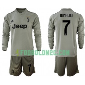 Juventus RONALDO 7 Børn Udebanesæt 2018-2019 Langærmet (+ Korte bukser)